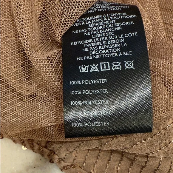 NWT Anthropologie Brown Sequin Blouse with attached lining - Picture 8 of 9